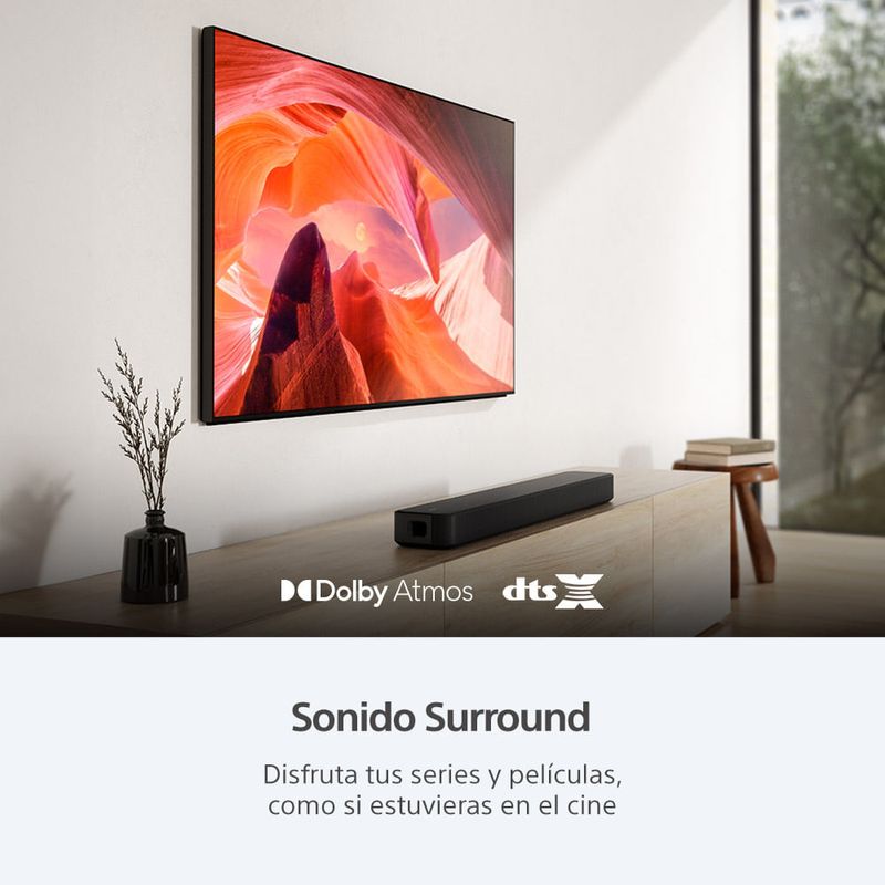 Barra de sonido Sony HT-S2000 negro instalada en sala