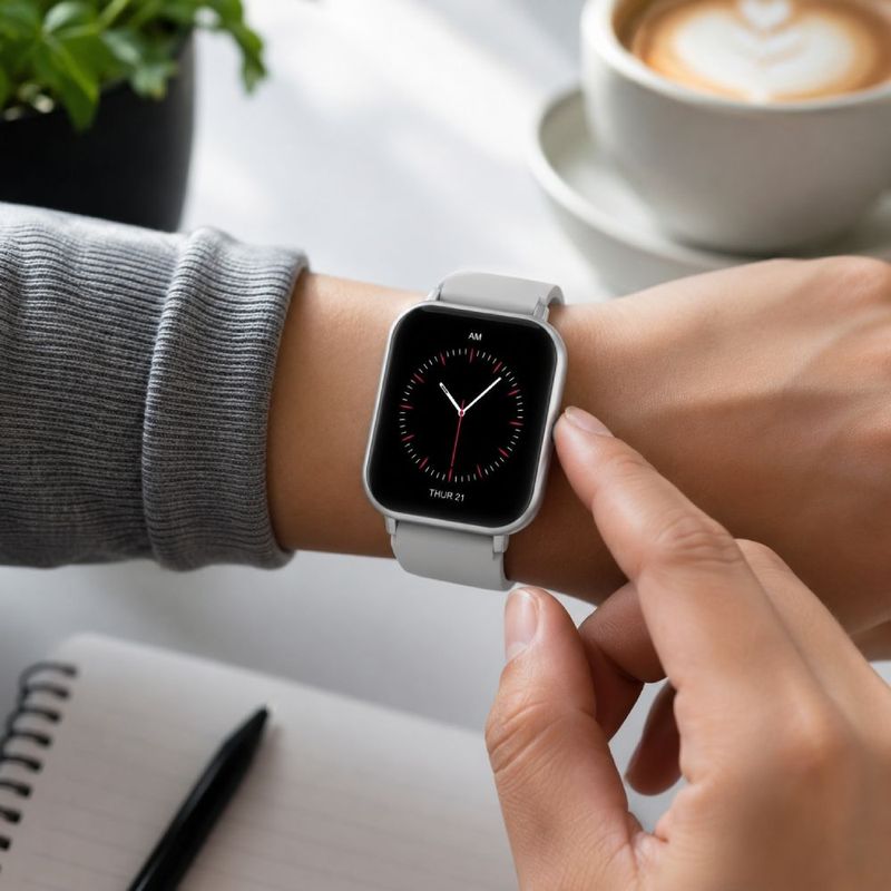 Smartwatch COLMI C8 Max 1.93" plateado llamadas IP68 frontal uso
