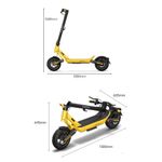Scooter Xiaomi 6 Ultra autonomía hasta 75 km amarillo vista medidas