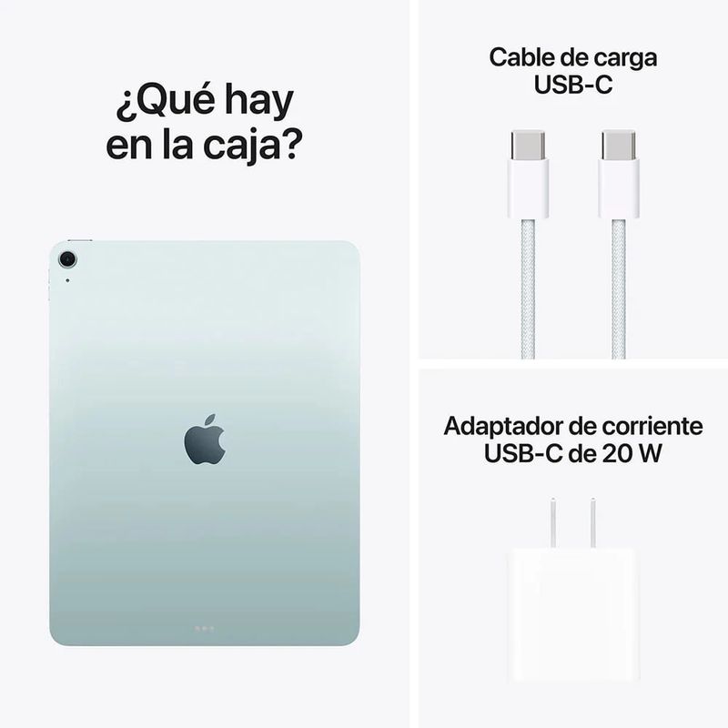 iPad Air M4128GB RAM 12GB con cámara de 12MP blue especificaciones