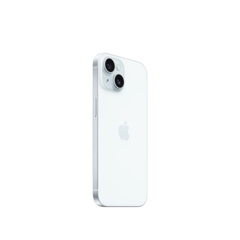 Celular Apple iPhone 15 azul vista posterior