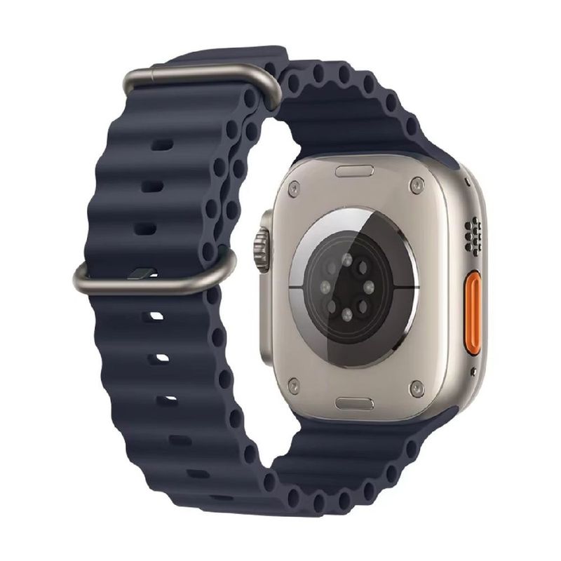 Correa Ocean Ultra OEM Apple Watch gris oscuro titanio frontal uso