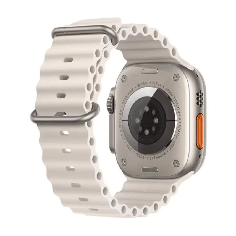 Correa-Ocean-Ultra-OEM-para-Apple-Watch-beige frontal uso