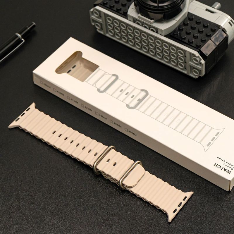 Correa Ocean Ultra OEM para Apple Watch beige longitud 210 mm