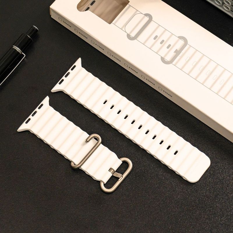Correa Ocean Ultra OEM Apple Watch titanio blanca  correa