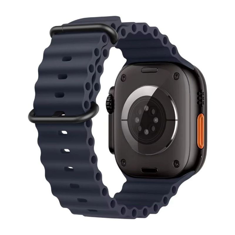 Correa Ocean Ultra OEM Apple Watch gris oscuro hebilla negra frontal