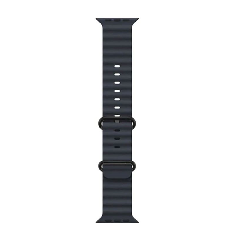 Correa Ocean Ultra OEM Apple Watch gris oscuro hebilla negra frontal largo