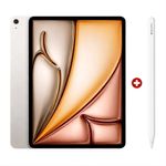 iPad Air 11 pulgadas M4 128GB color starlight con pencil pro vista frontal