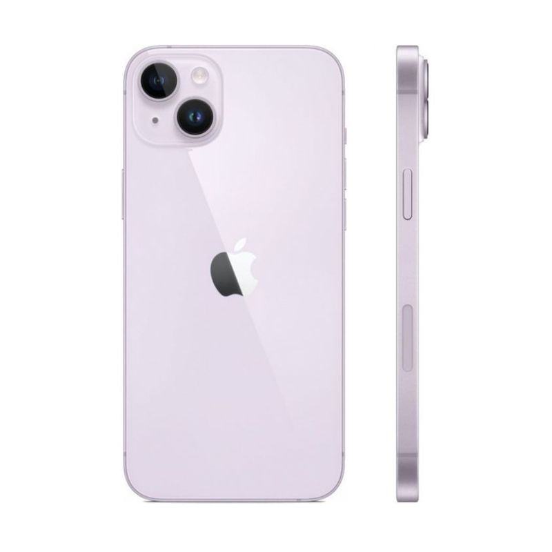 Celular Apple iPhone 14 Plus morado vista posterior