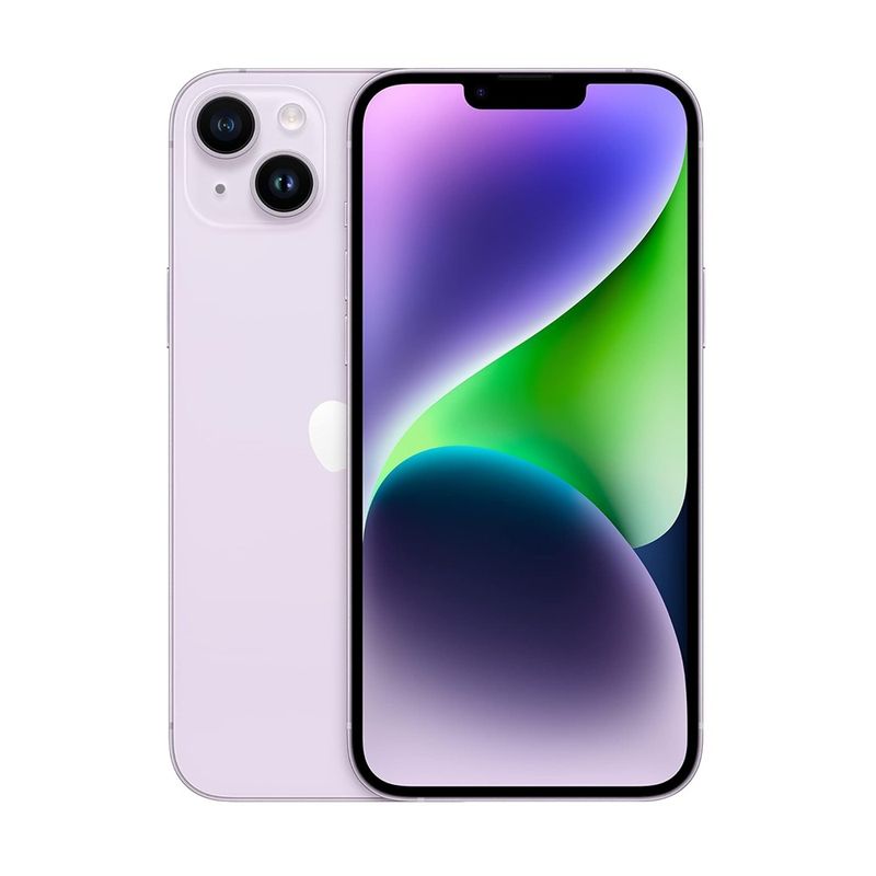 Celular Apple iPhone 14 Plus morado vista frontal