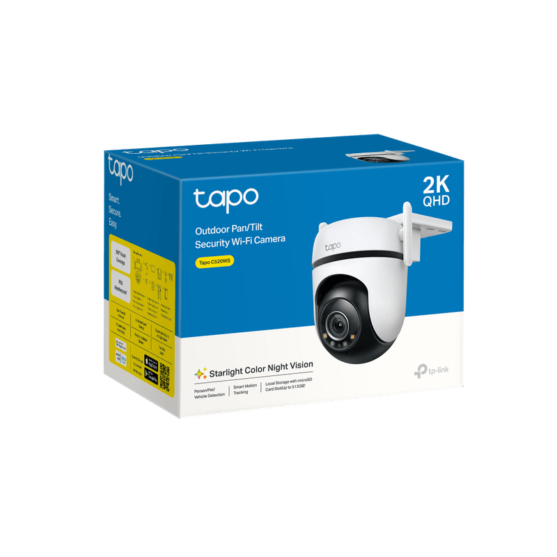 Cámara Tapo C520WS exterior 2K Wi-Fi 360 blanco FRONTAL  empaque