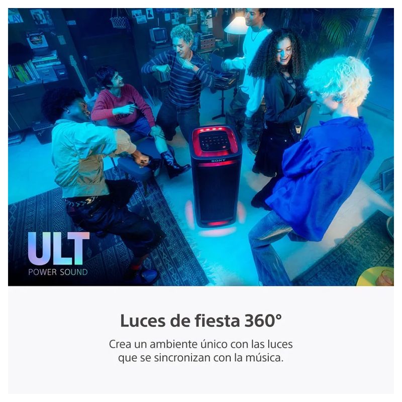 Parlante Sony ULT TOWER 9 negro iluminación 360 grados