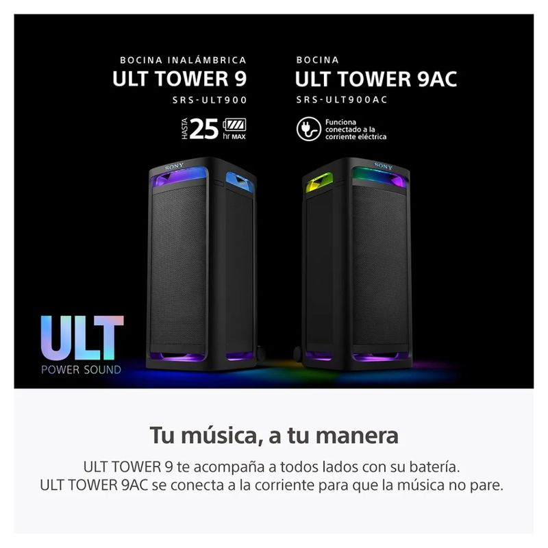 Parlante Sony ULT TOWER 9 negro woofer X-Balanced