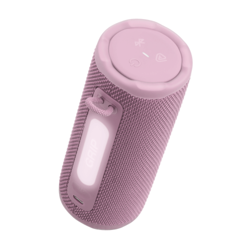 Parlante JBL Grip rosado vista lateral