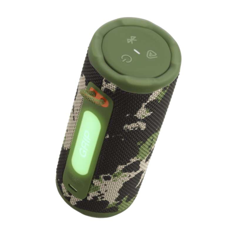 Parlante JBL Grip camuflado vista lateral
