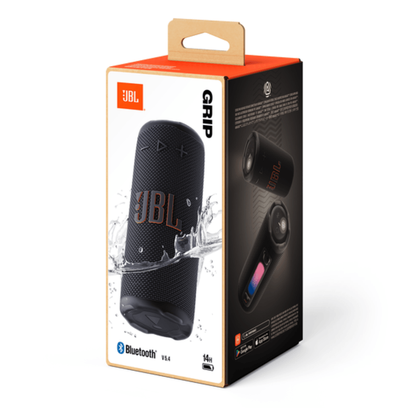 Parlante JBL Grip negro contenido de caja