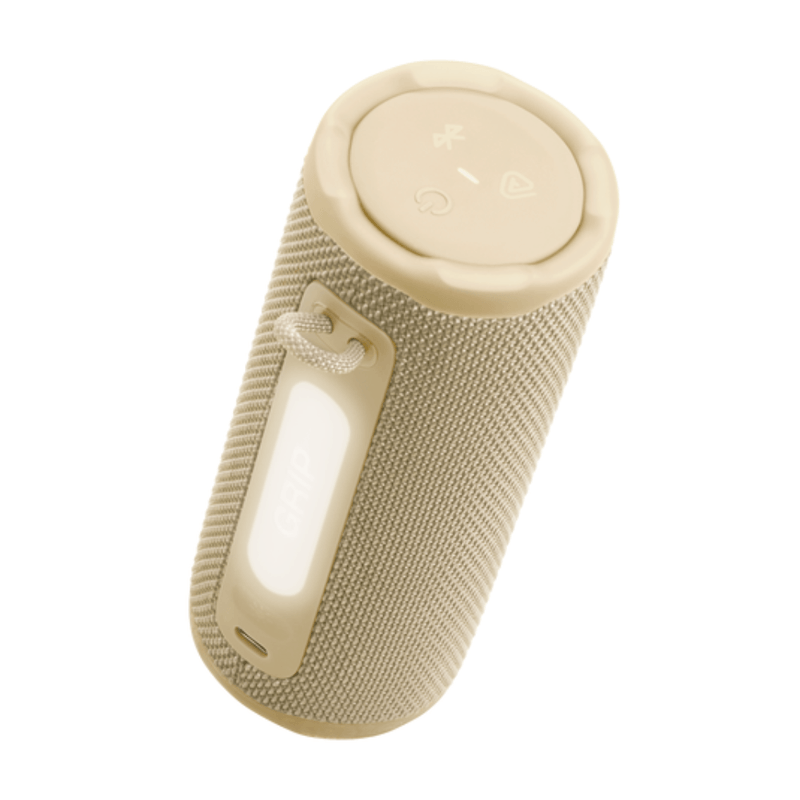 Parlante JBL Grip amarillo vista lateral