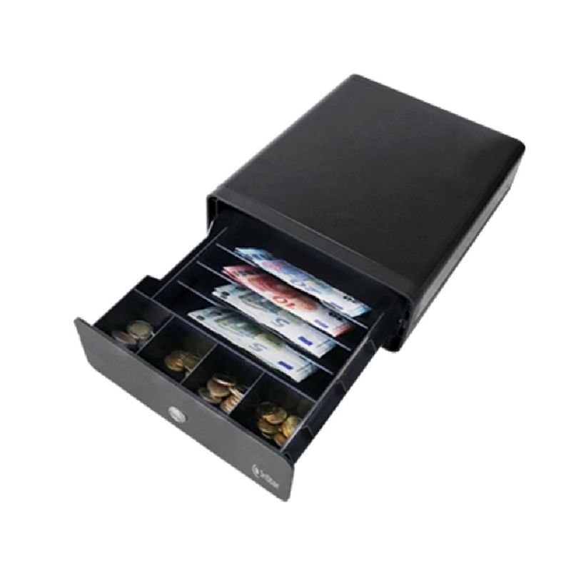 Gaveta de dinero 3NSTAR CD200 RJ11 negra frontal capacidad