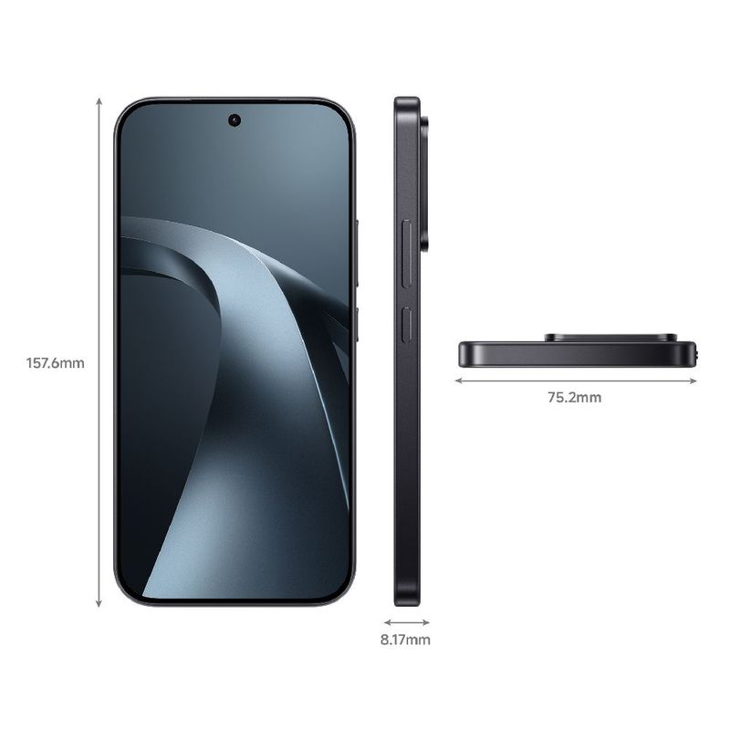Celular Xiaomi 17T 5G 512GB negro + Tag 4 Pack frontal medidas