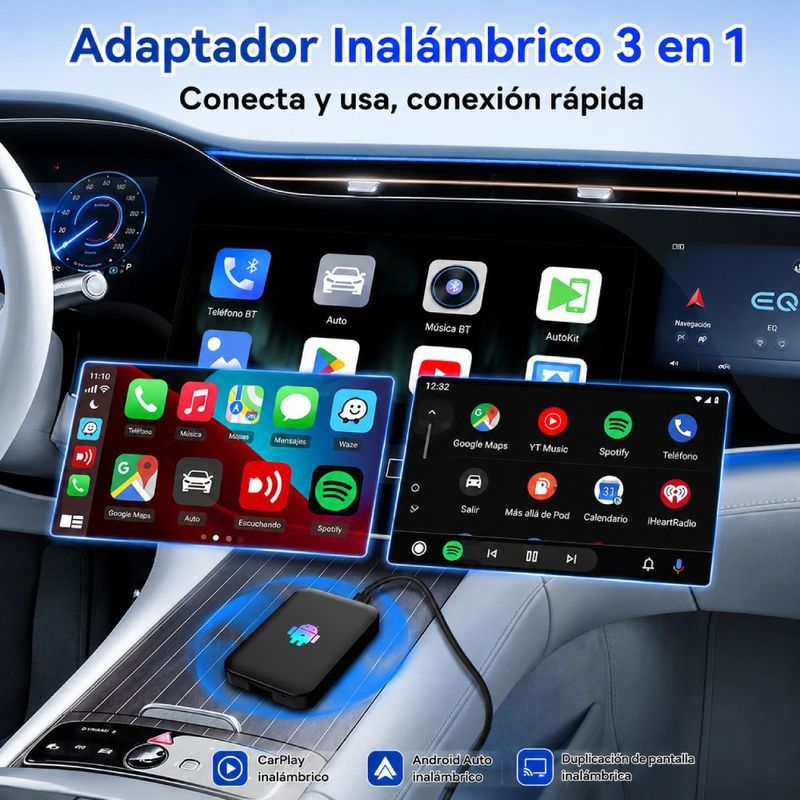 AI Box Carlinkit Lite S 4GB/32GB CarPlay inalámbrico espacio