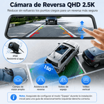 Dashcam Azdome PG17 Max espejo 4K GPS Wi-Fi 5GHz negra frontal uso tráfico