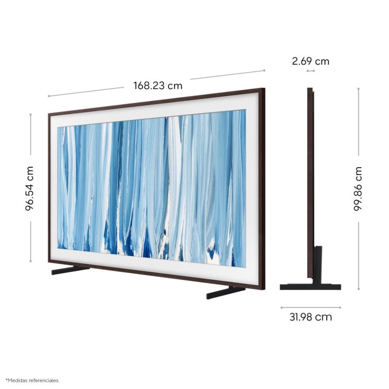 Smart TV Samsung 75 pulgadas 4K QLED Tizen dimensiones