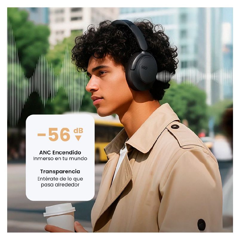 Audífonos QCY H3S negro diseño Over-Ear