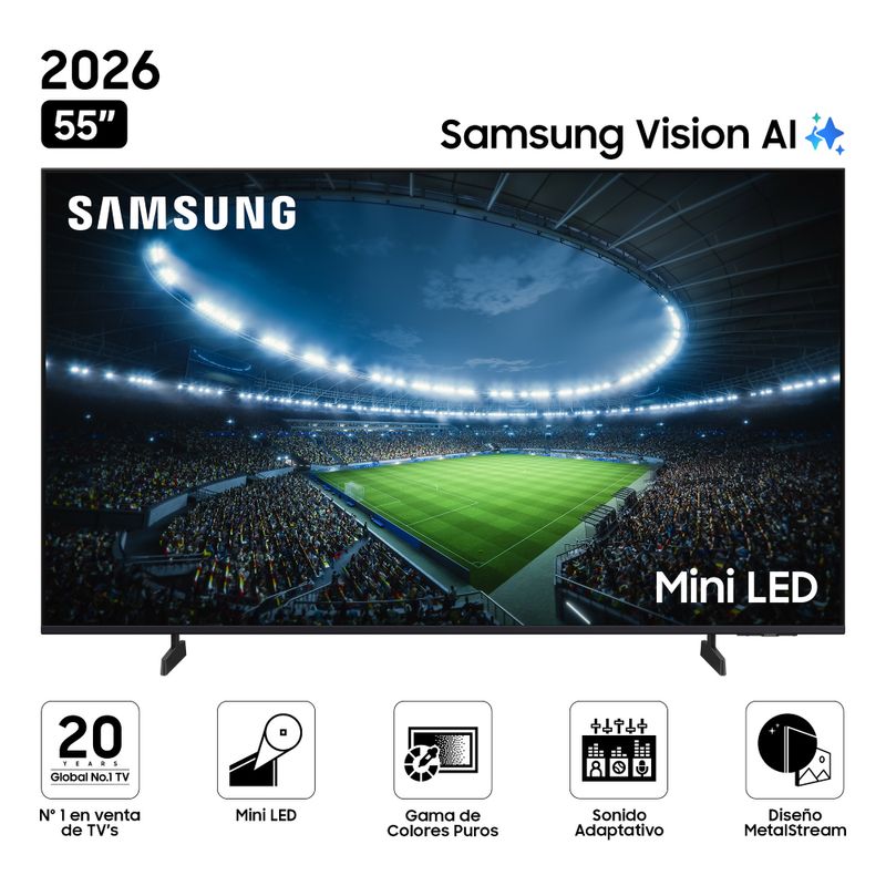 Smart TV Samsung 55 pulgadas MiniLED M70H 2026 especificaciones