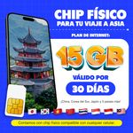 Chip físico MIFI Asia 8 países 15GB 30 días datos móviles FRONTAL BENEFICIO