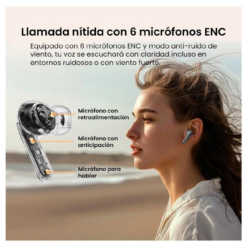 Audífonos QCY MeloBuds Pro dorado diseño In-Ear TWS