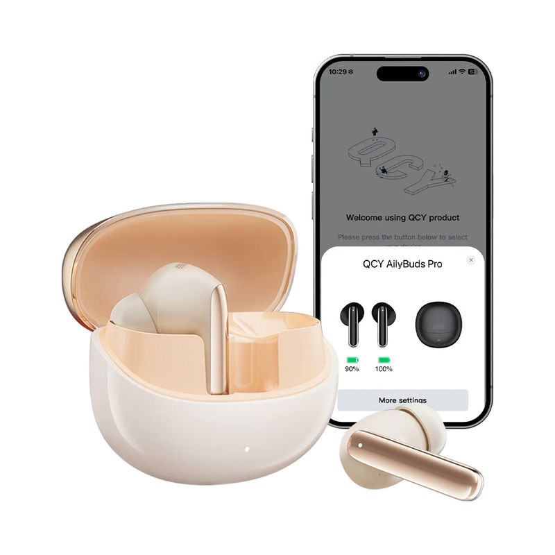 Audífonos QCY MeloBuds Pro dorado enlace app