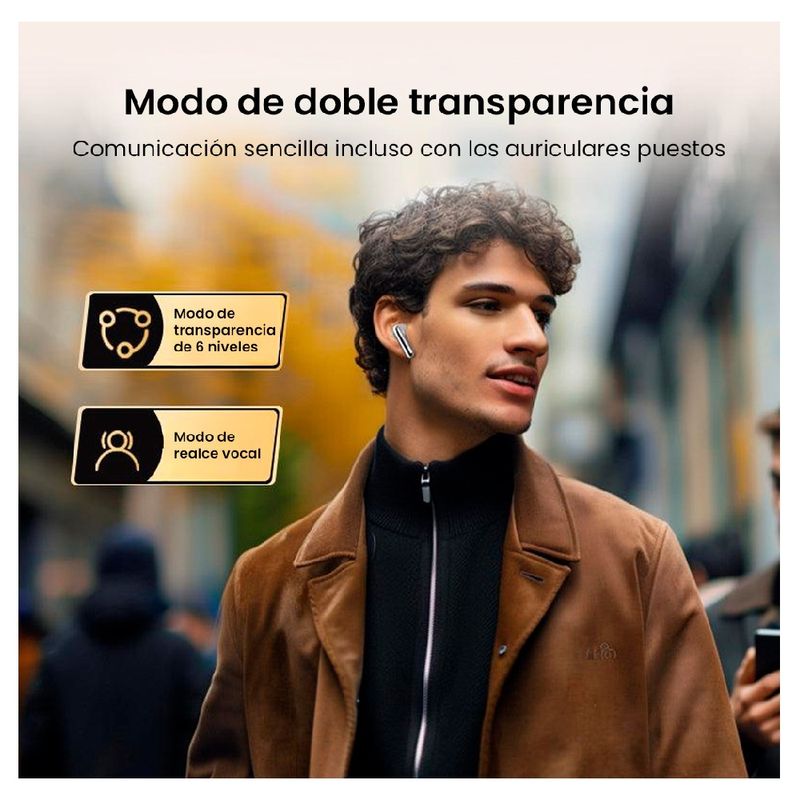 Audífonos QCY MeloBuds Pro dorado sonido espacial 360