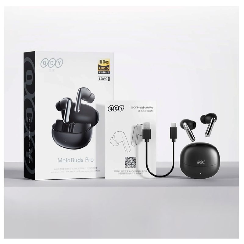 Audífonos QCY MeloBuds Pro blanco contenido de caja