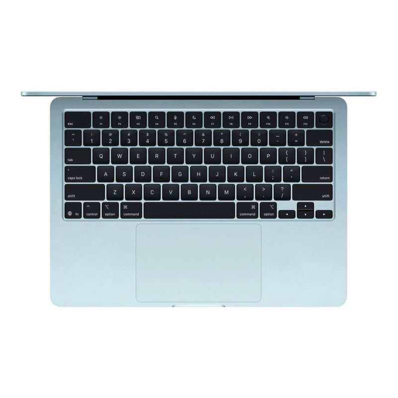 MacBook Air Apple M5 13 pulgadas Sky Blue teclado y pantalla