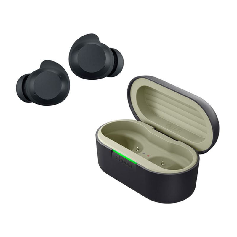 Audífonos LG Buds Lite True Wireless con Bluetooth con estuche negro vista frontal oblicua