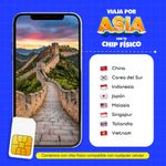 Chip físico MIFI Asia 8 países 10GB 15 días datos frontal lugares