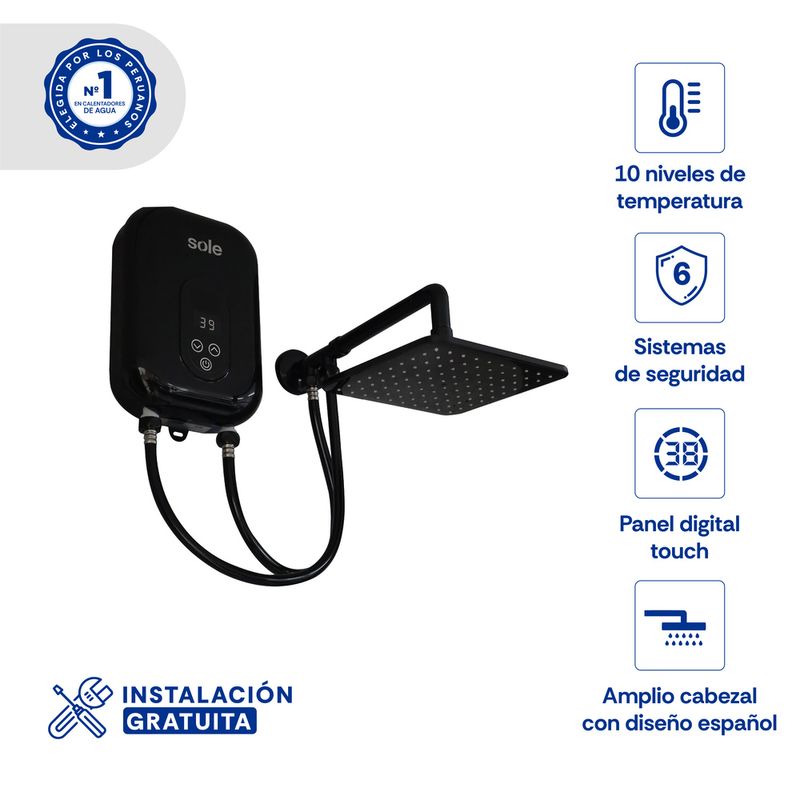 Rapiducha Sole Españolita 5.5kW 10 niveles IPX4 frontal beneficios