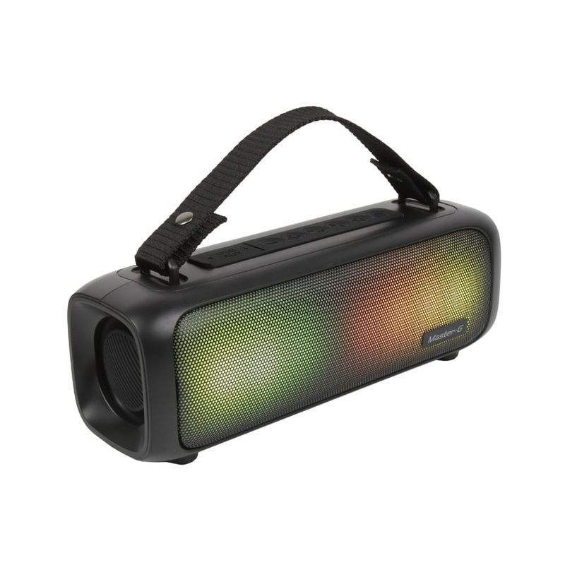 Parlante Bluetooth portátil Master-G MGBOOM vista lateral