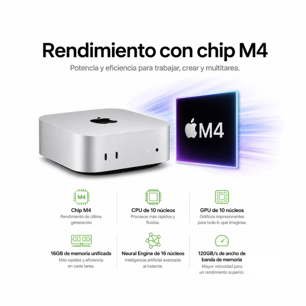 Mac Mini Apple M4 16GB RAM 512GB SSD Silver - Coolbox