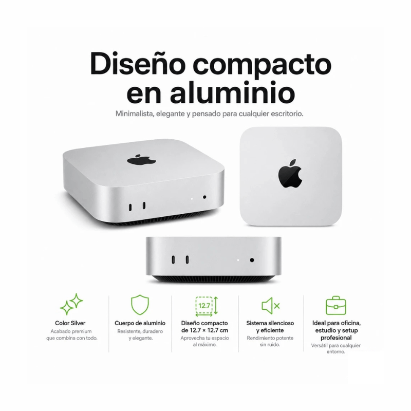 Apple Mac Mini M4 Silver diseño compacto