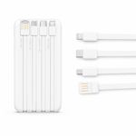 Batería externa Bossmey 10000mAh, 22.5W, 4 cables, blanca tipos de conexión