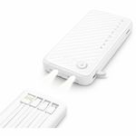 Batería externa Bossmey 10000mAh, 22.5W, 4 cables, blanca conexión