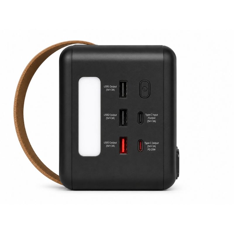Batería externa Once 80000mAh, carga rápida 22.5W, negra lateral