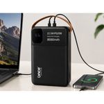 Batería externa Once 80000mAh, carga rápida 22.5W, negra uso