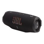 Parlante bluetooth JBL Charge 6 Auracast 40W negro vista perspectiva tres cuartos radiadores laterales