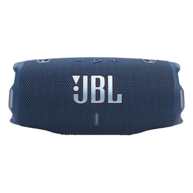 Parlante bluetooth JBL Charge 6 Auracast 45W azul vista frontal logo JBL