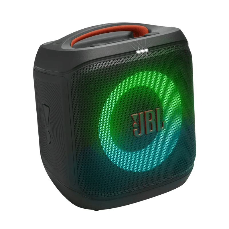 Parlante JBL con batería de 15 horas reproducción vista diagonal