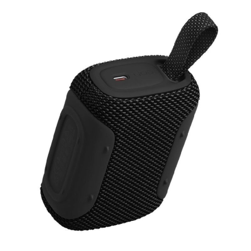 Parlante JBL Go 5 Bluetooth IP68 10h Portátil Negro oblicuo conexión