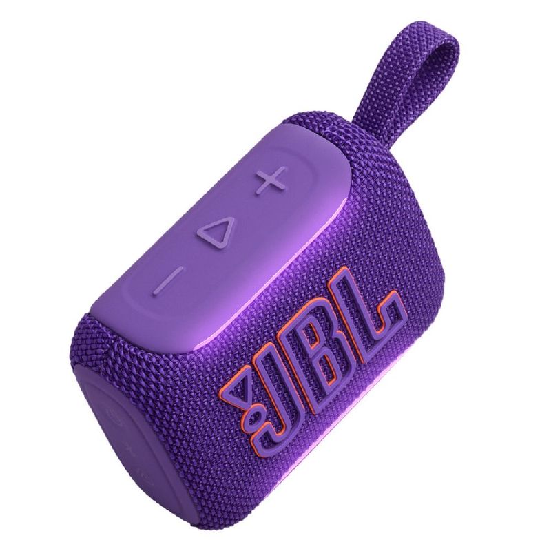Parlante JBL Go 5 Bluetooth IP68 10h Portátil Púrpura diagonal