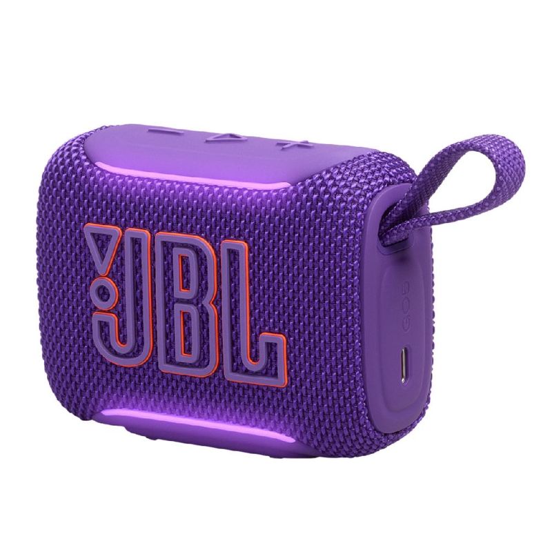 Parlante JBL Go 5 Bluetooth IP68 10h Portátil Púrpura frontal oblicuo